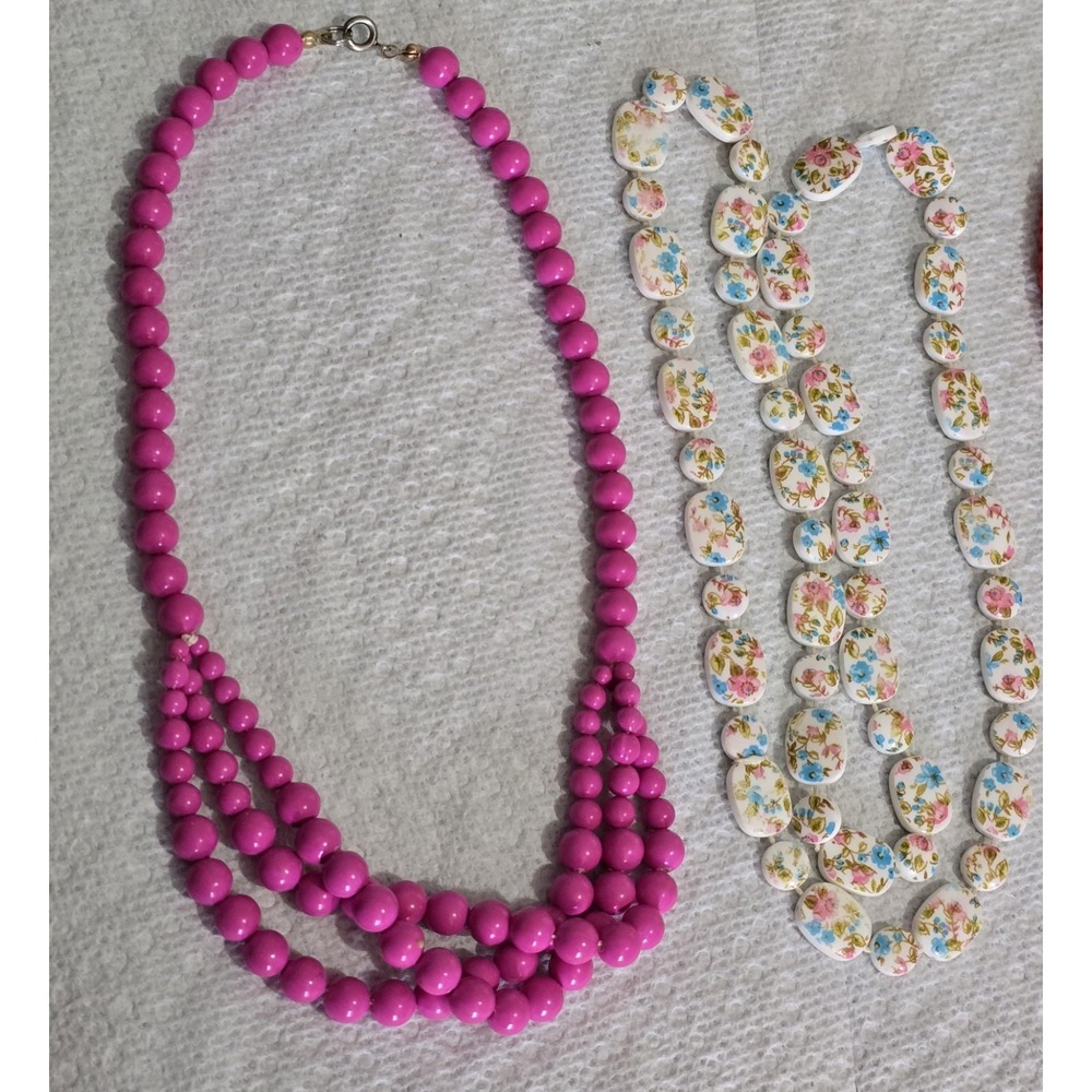 Retro Vintage Y2K Necklaces Jelwery Beaded, Lot Of 4 Peices Costume Jewelry - Picture 2 of 3